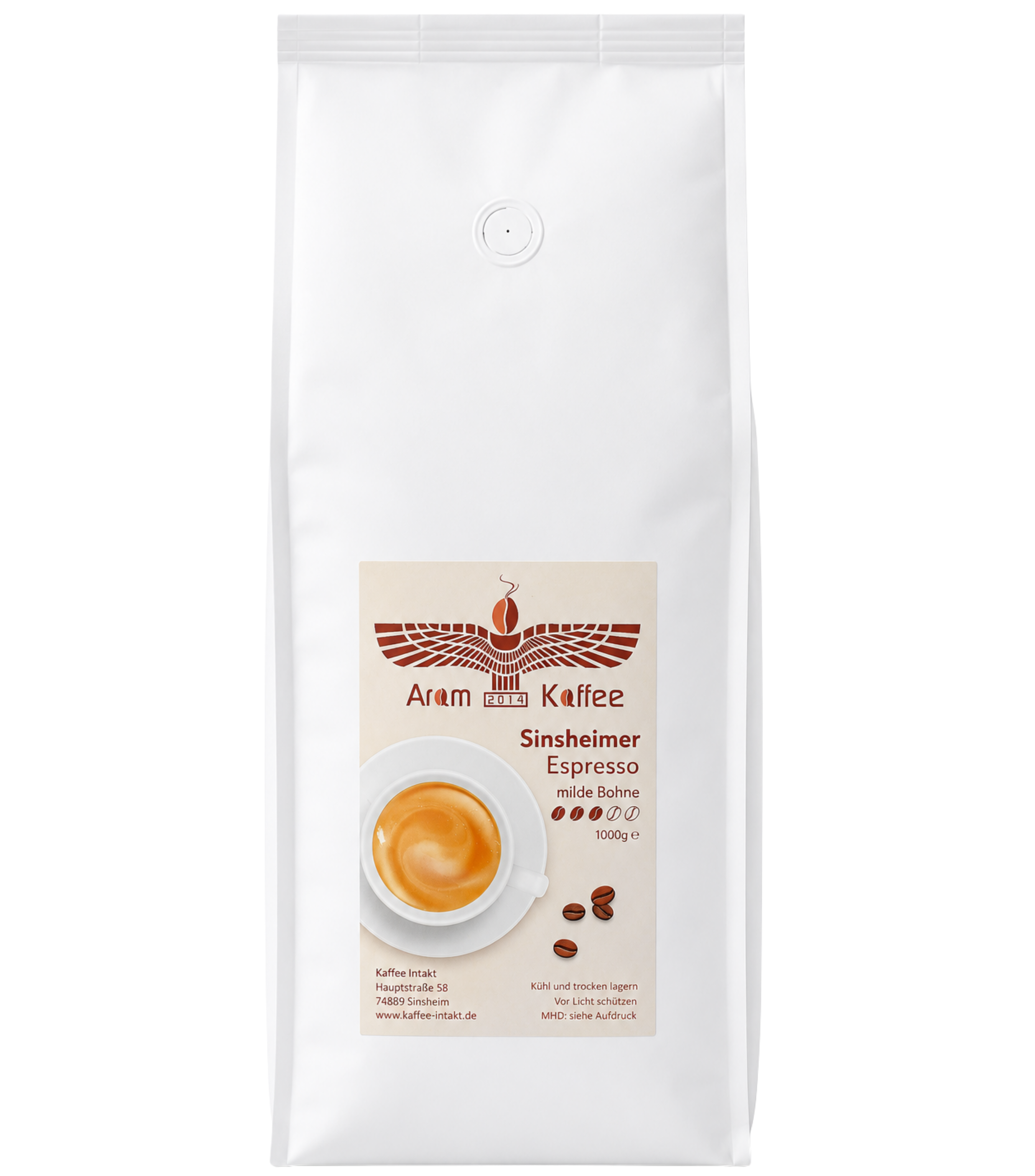 O22a - ARAM KAFFEE 1 KG KAFFEEBOHNEN/SINSHEIMER ESPRESSO FÜR KAFFEEVOLLAUTOMATEN 