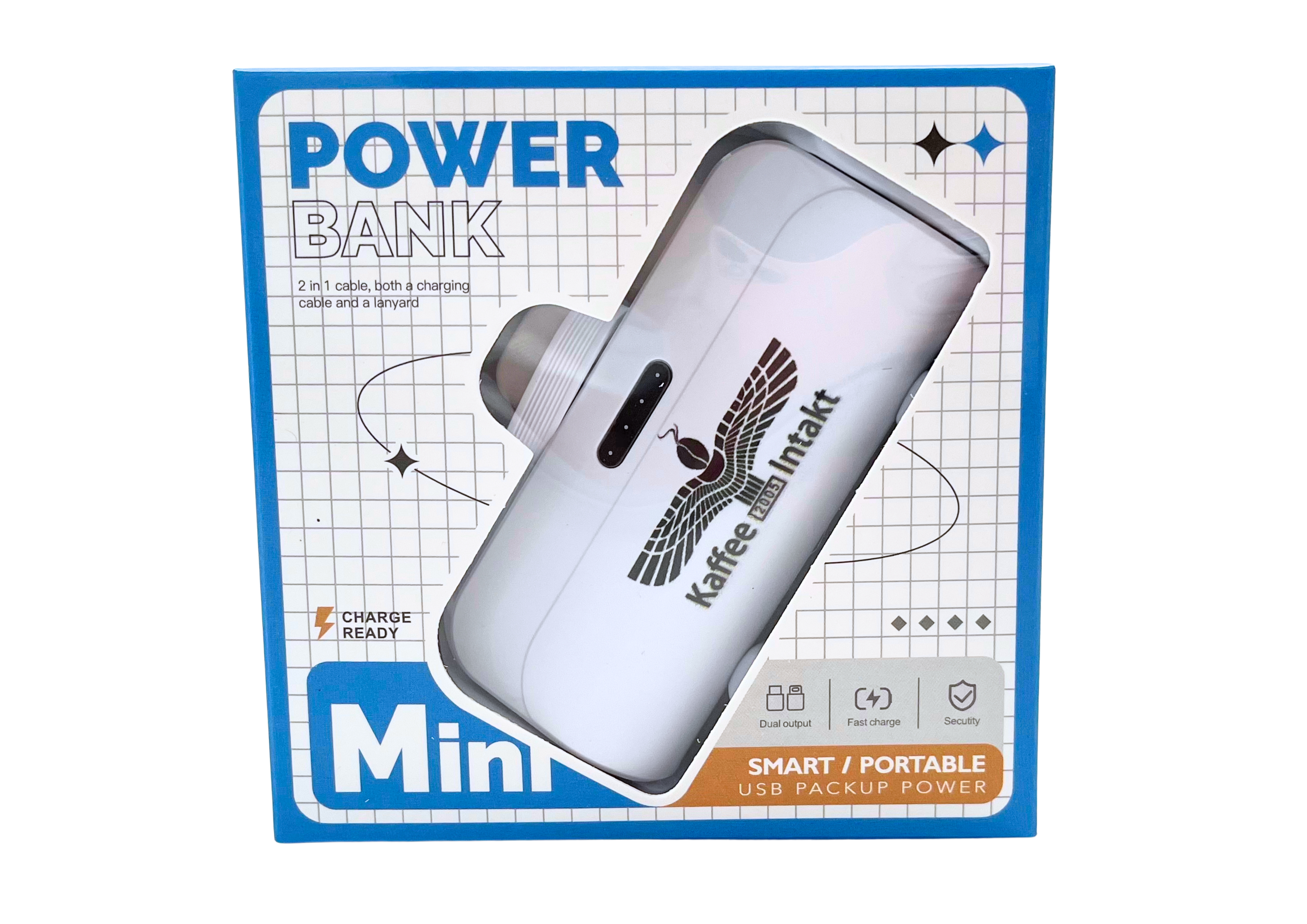 ARAM KAFFEE Powerbank Akku Ladestation IPhone & Samsung weiß