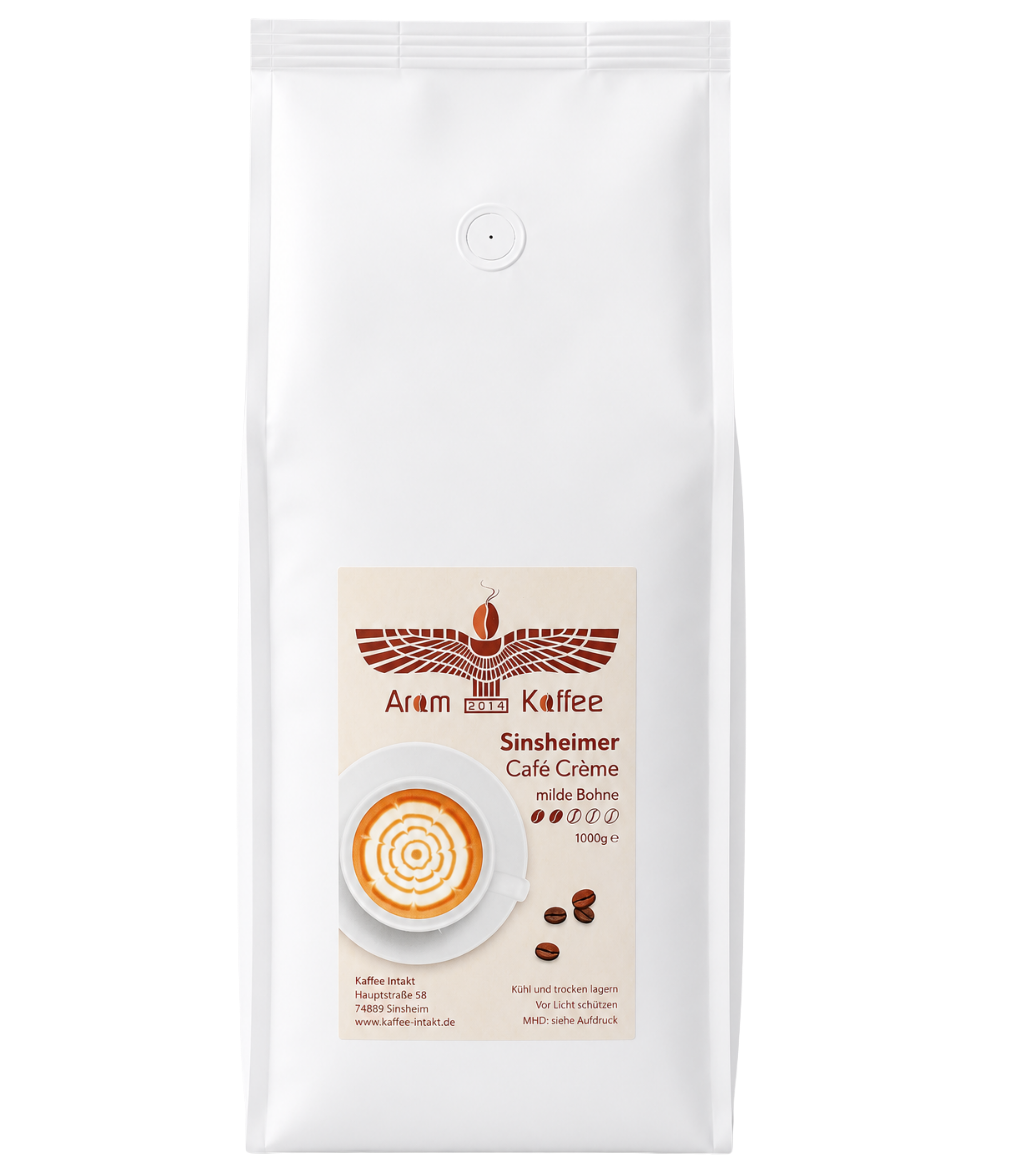O22b - ARAM KAFFEE 1 KG KAFFEEBOHNEN/SINSHEIMER CAFE CREMA FÜR KAFFEEVOLLAUTOMATEN  
