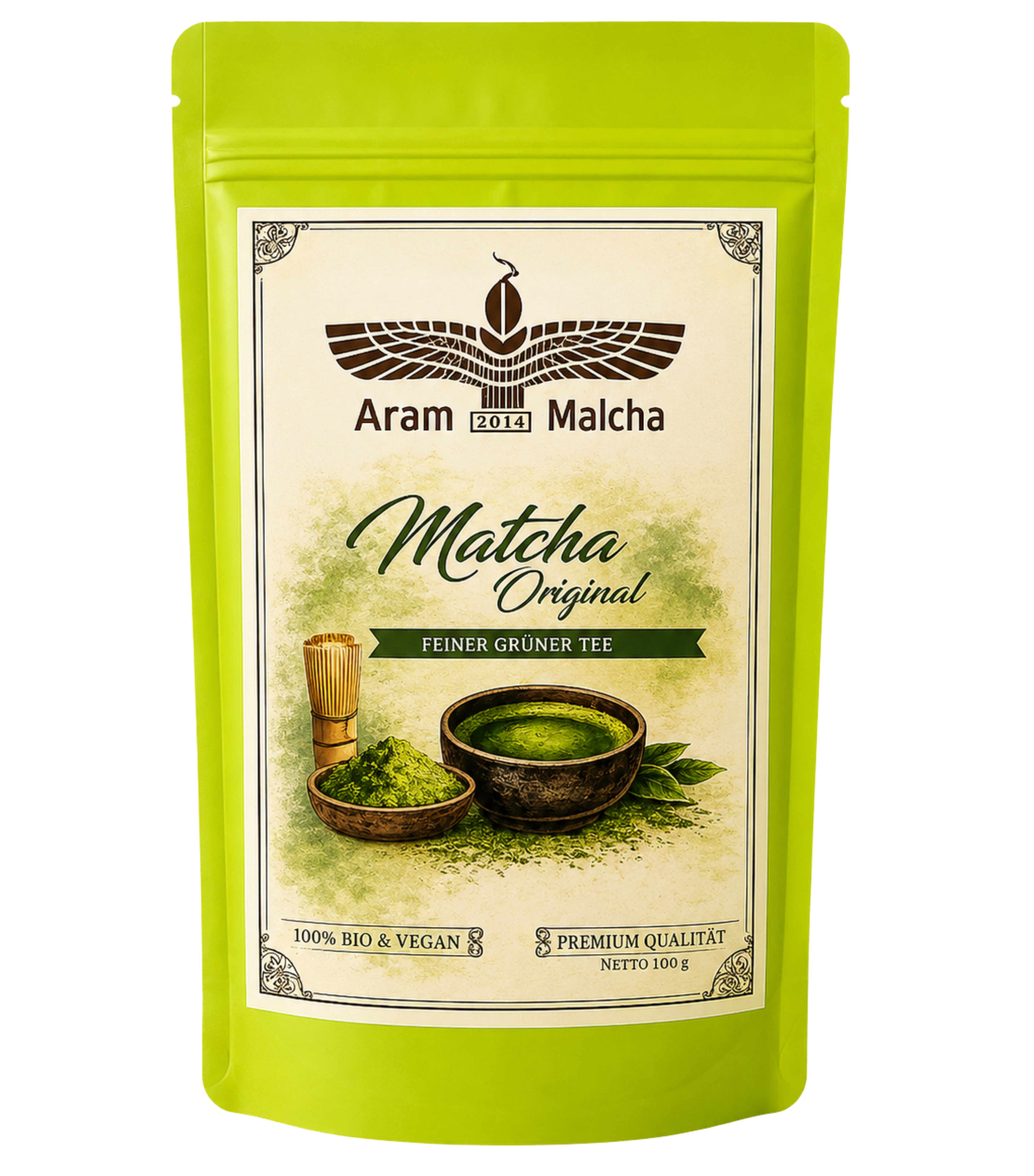 ARAM MATCHA / 100% BIO/VEGAN MATCHA Original - 100g - Premium Qualität - BÜ