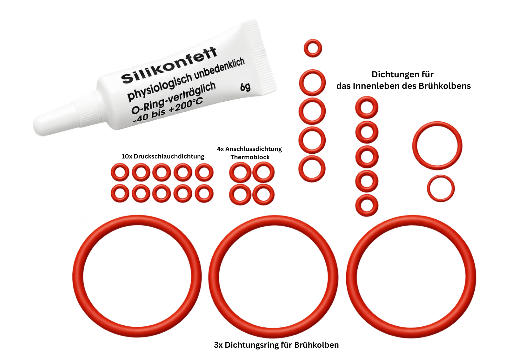 Delonghi Dichtungsset für ECAM Brühgruppe und Thermoblock - E64 