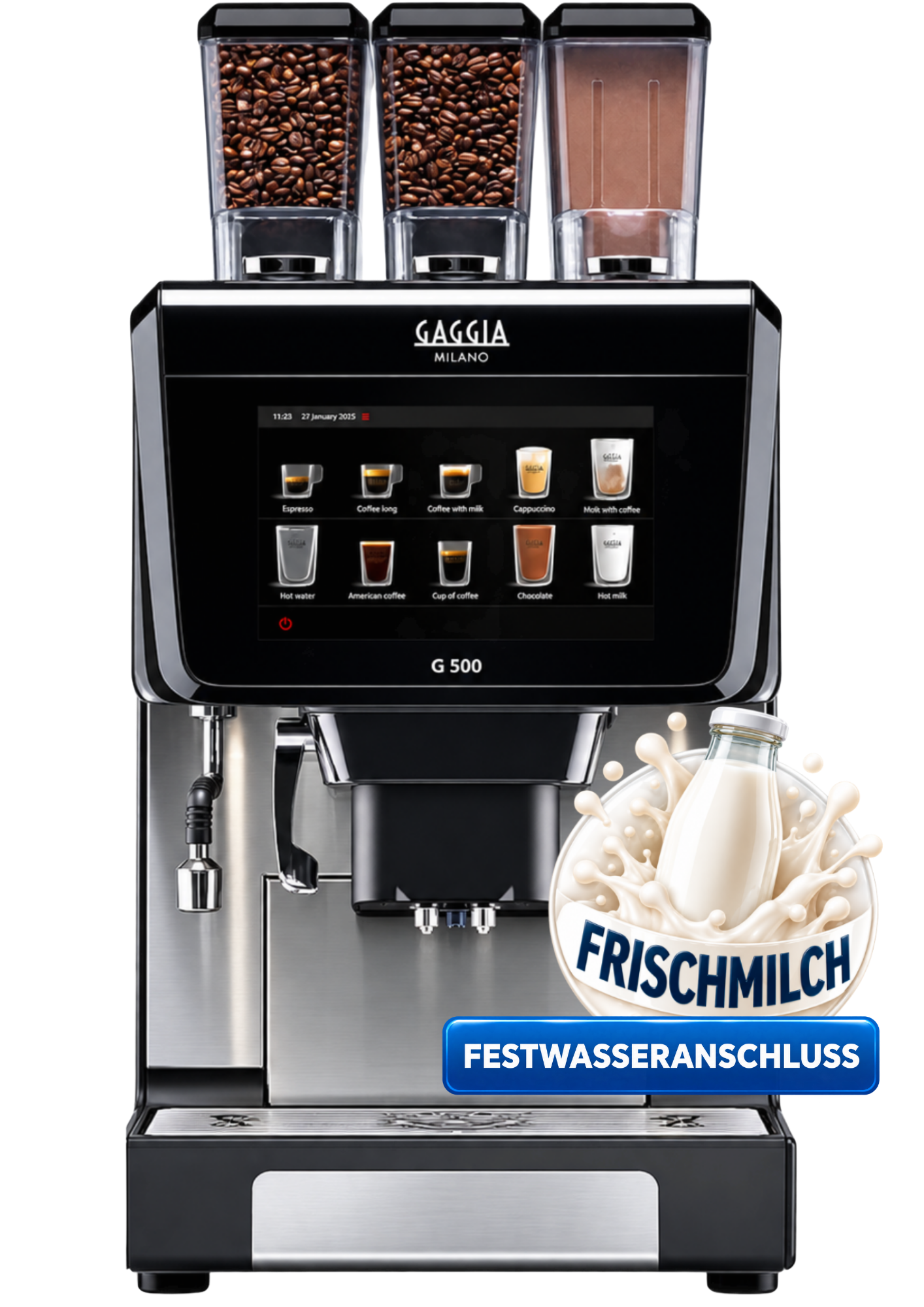 Gaggia G 500 Kalea Festwasseranschluss – Professional Kaffeevollautomat 2ES + IN + FM (1x Pulverfach) Frischmilch