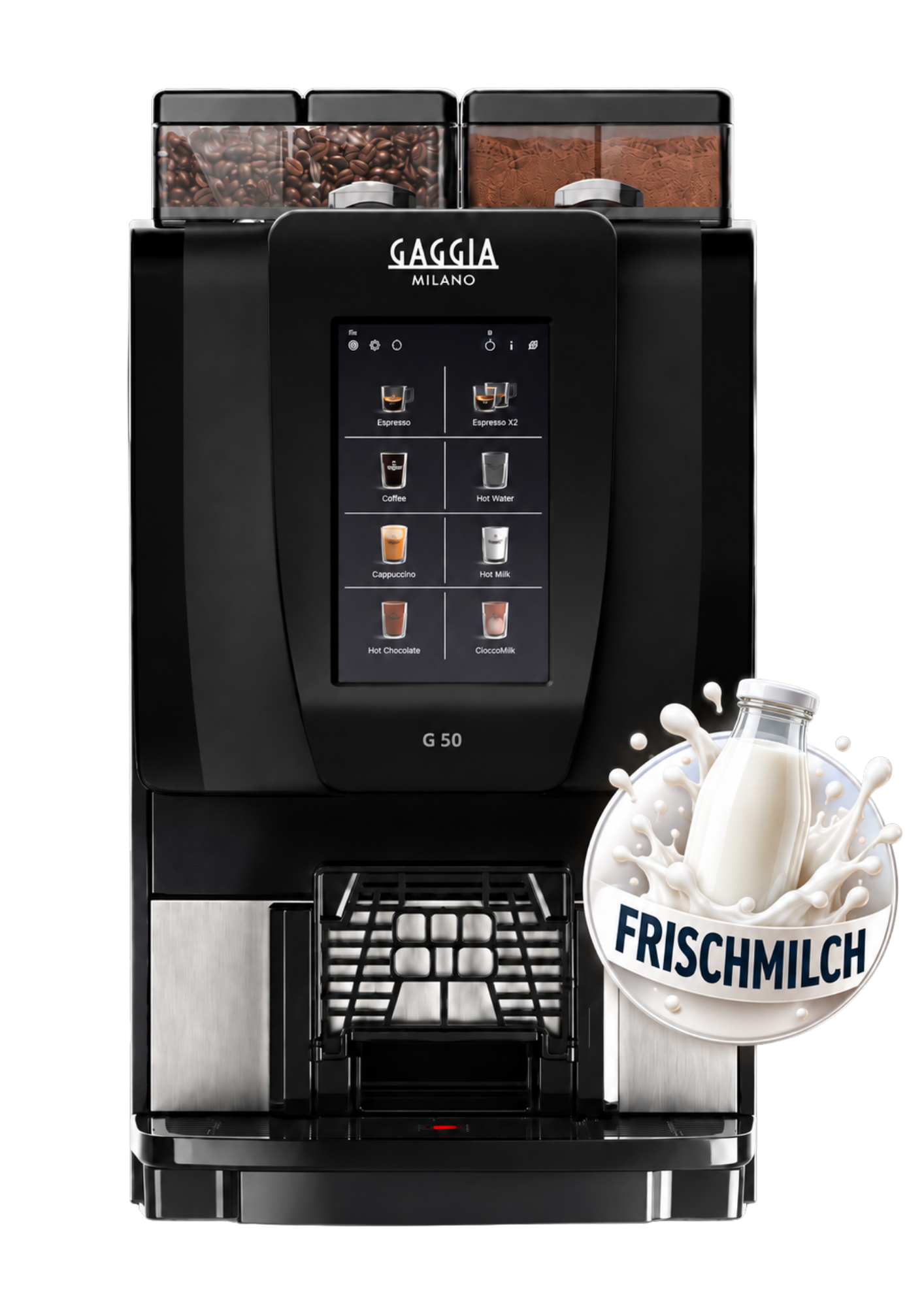 Gaggia G 50 – Professional  Kaffeevollautomat ES + IN + FM (1x Pulverfach) Frischmilch